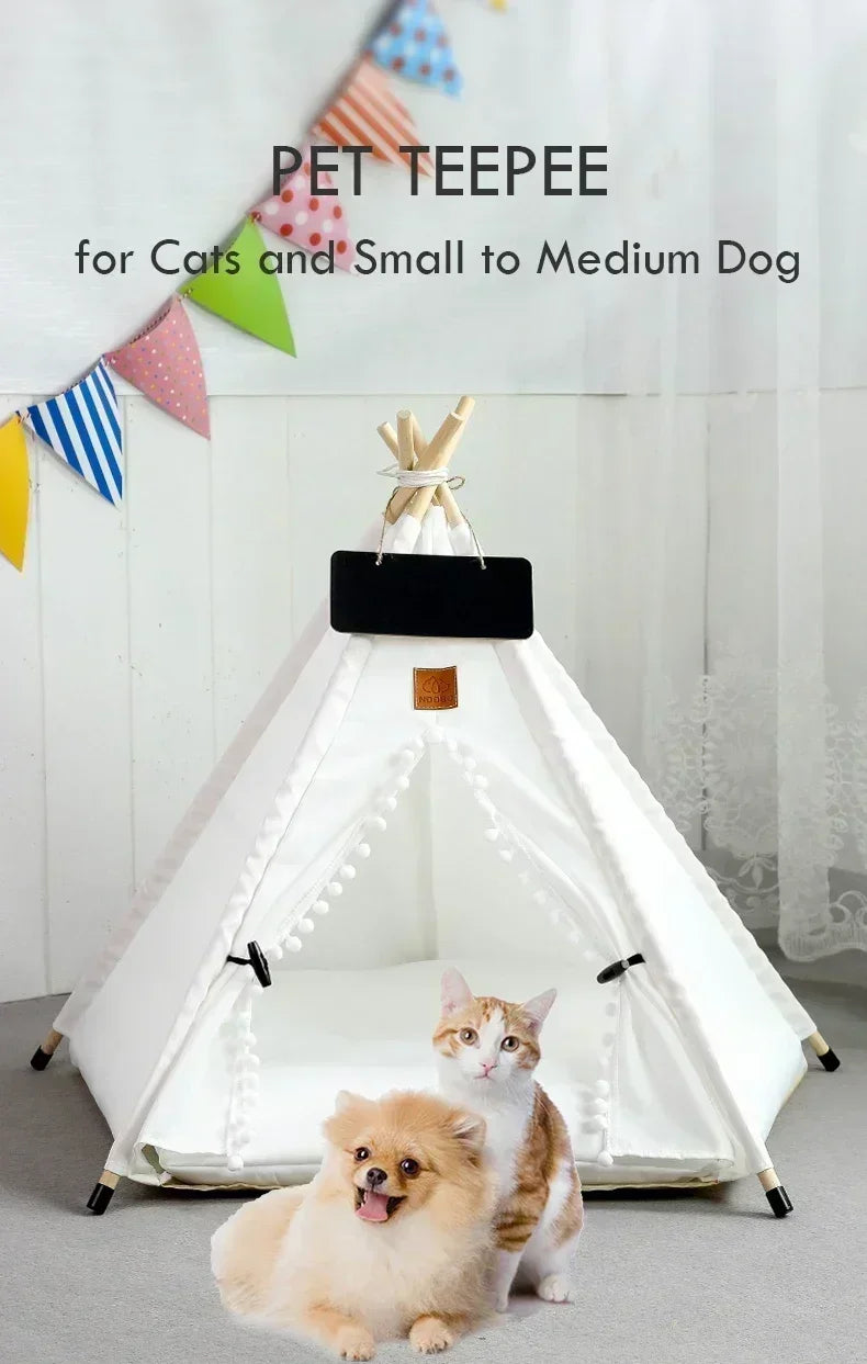 Pet Teepee Tent with Cushion and Personalization Board