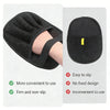 Black reusable pet grooming gloves designed for hair removal, showing both the full glove and a close-up view.
