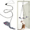 Interactive Door-Hanging Cat Toy with Mouse Teaser