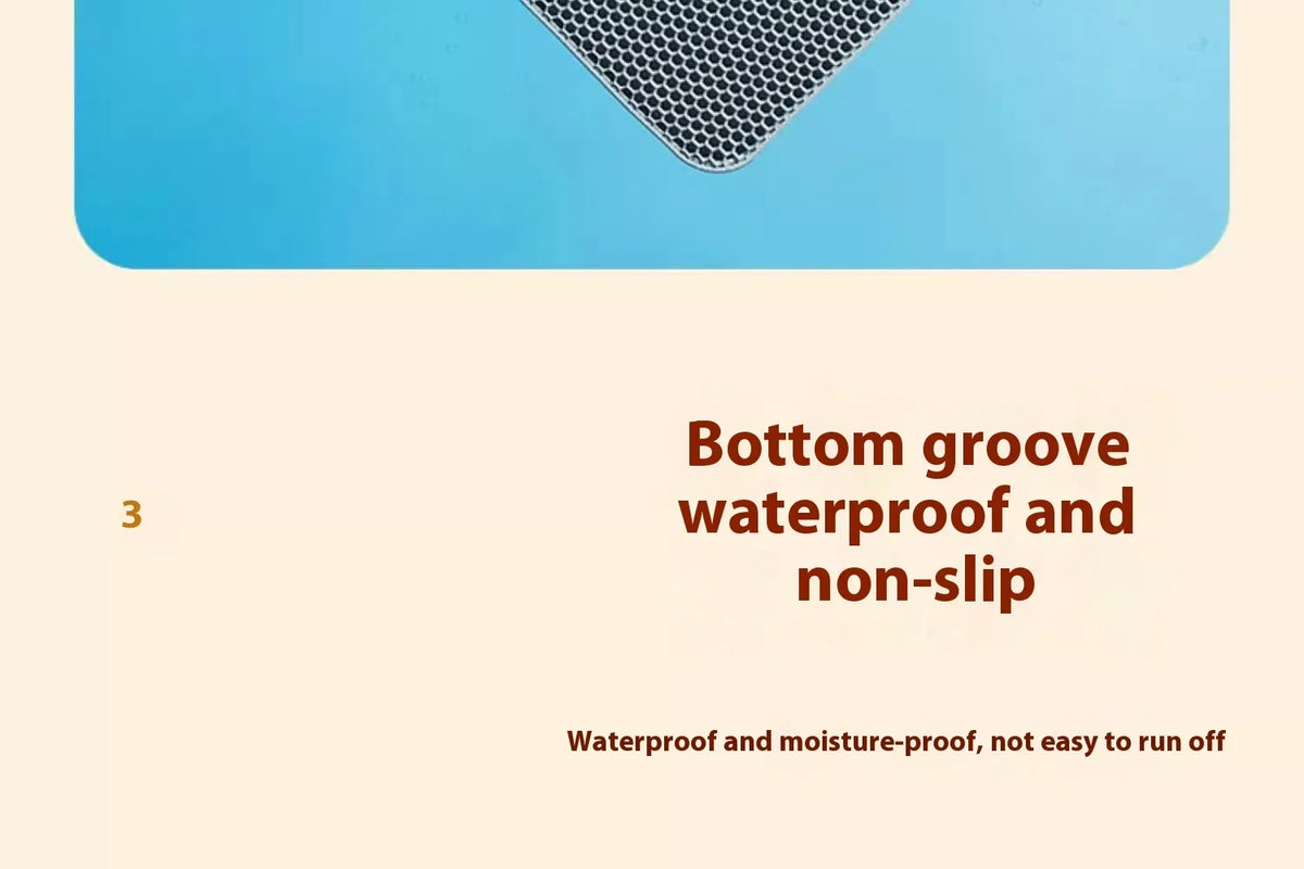 Large Double-Layer Cat Litter Mat – Waterproof, Non-Slip & Washable