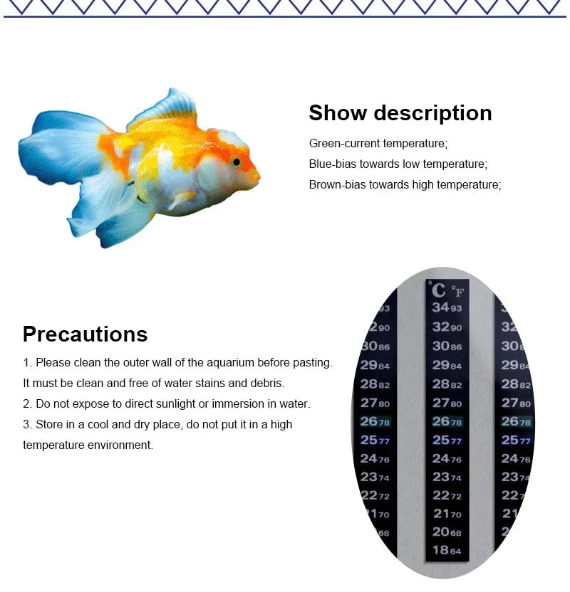 Aquarium Thermometer Stick-On Dual Scale, 5 or 10 Pack
