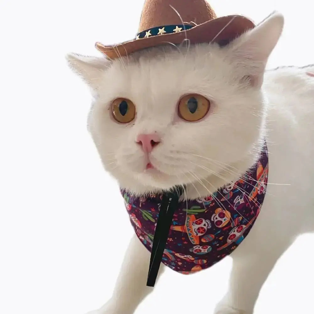 Adjustable Pet Cowboy Hat for Small Dogs and Cats