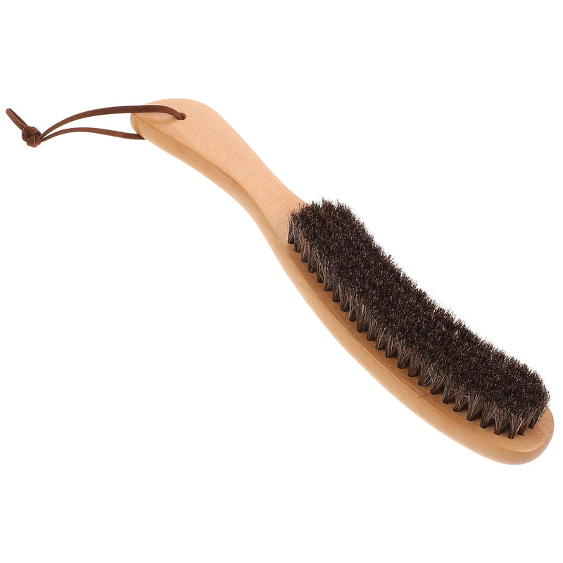 Brosse à Vêtements en Crin Naturel avec Manche en Bois