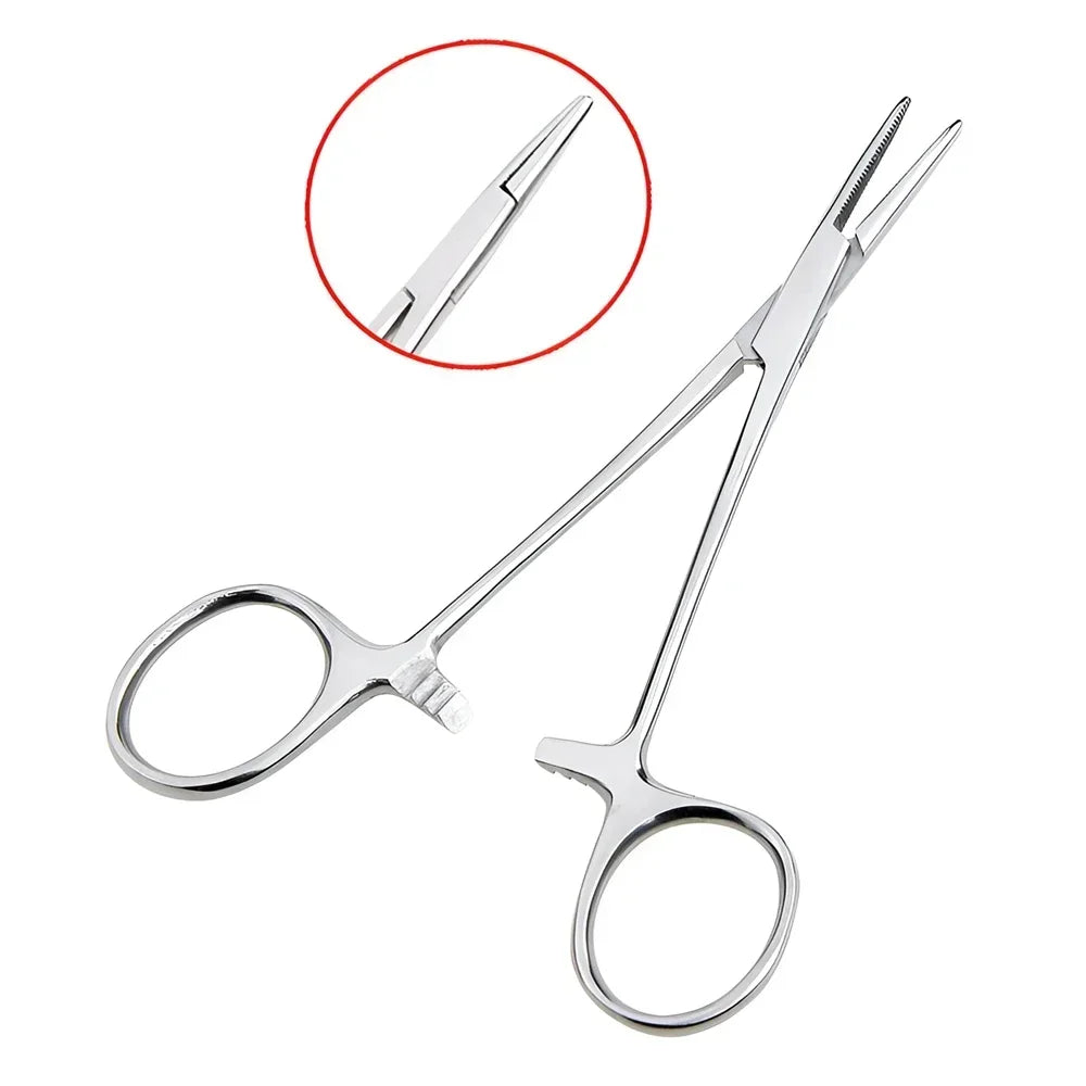 Stainless Steel Pet Grooming Tweezers with Curved Tip