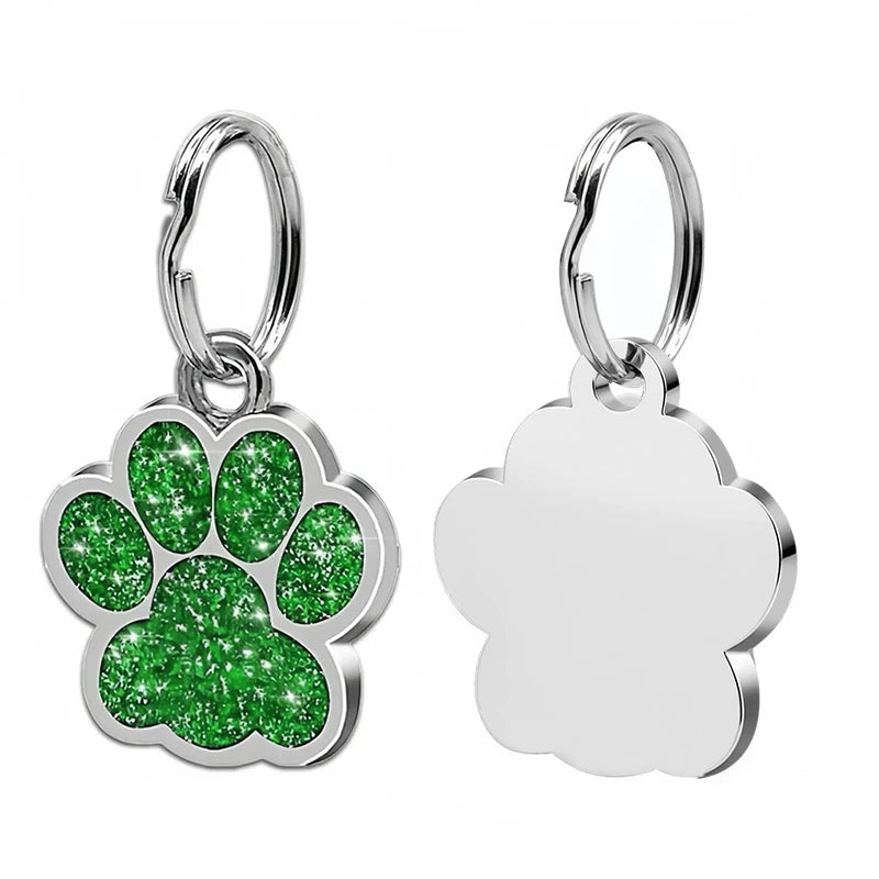 Personalized Engraved Pet ID Tag with Glitter Finish