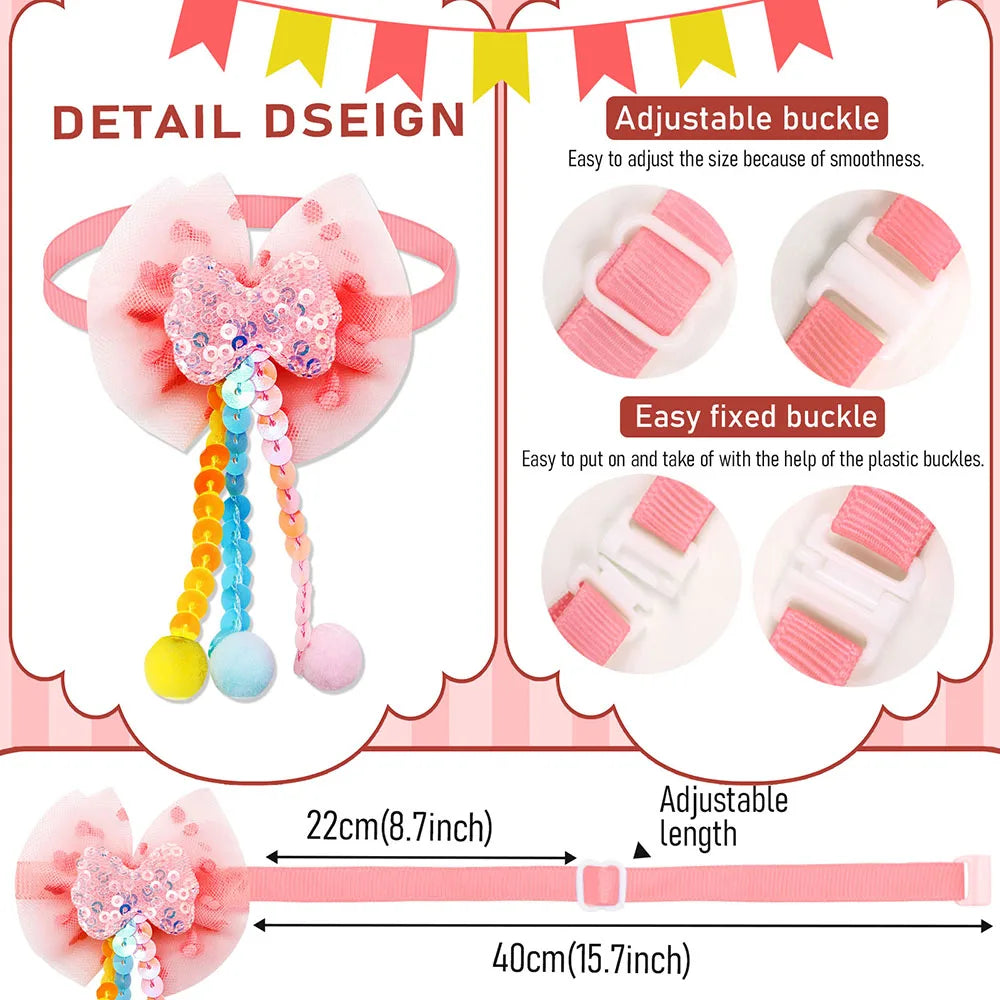 Lace Bow Tie Collar Accessory for Small Dogs and Cats