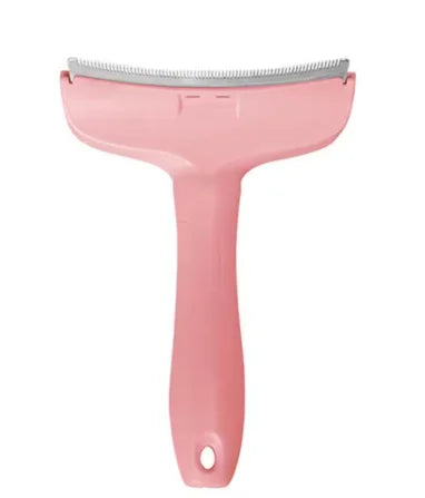 Pet Deshedding Brush with V-Tooth Comb - Gentle Undercoat Rake for Dogs & Cats