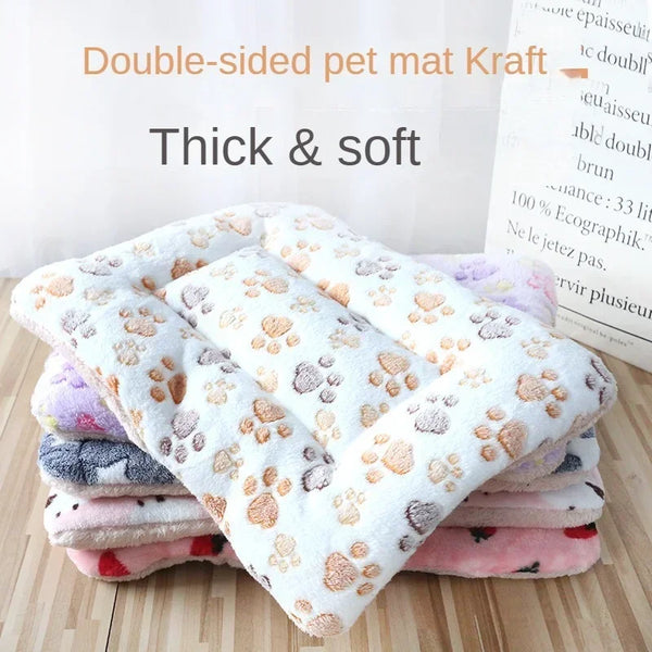 Lit pour animaux de compagnie en peluche double face