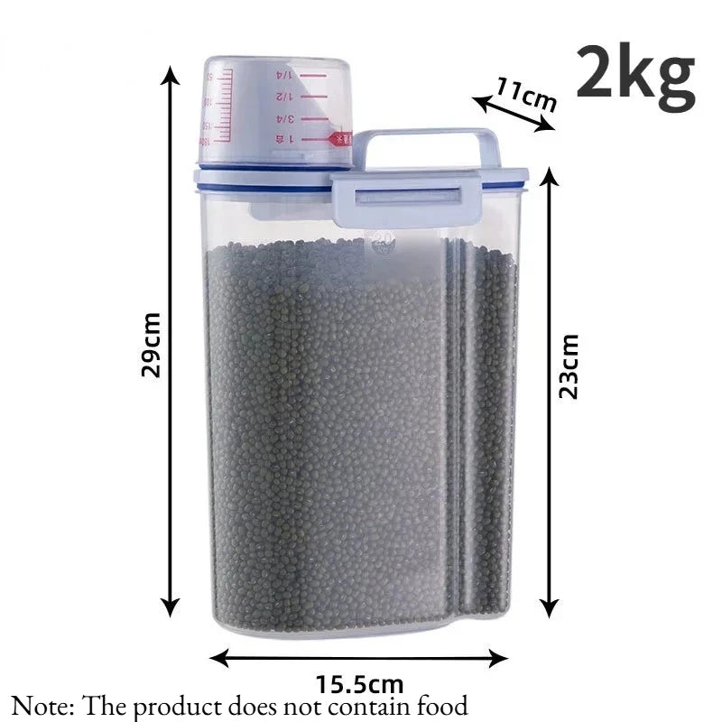 Airtight Pet Food Storage Container with Measuring Cup