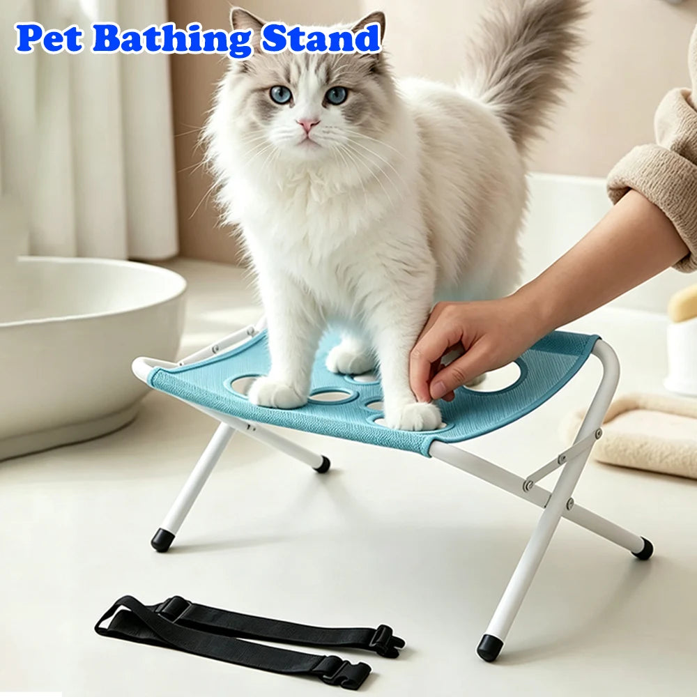 Foldable Pet Grooming Hammock with Adjustable Stand