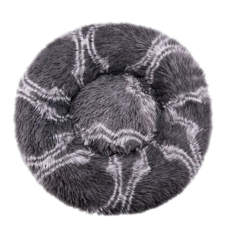 Cozy Plush Round Pet Bed for Dogs and Cats
