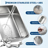 Large Stainless Steel Enclosed Cat Litter Box with Anti-Slip Base