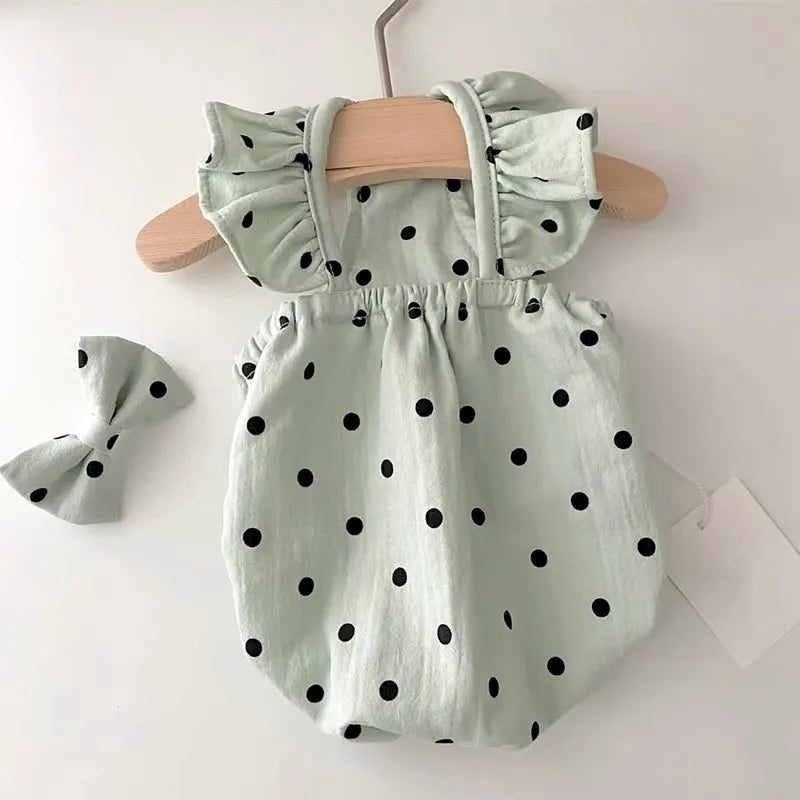 Vestido de Verano para Mascotas con Estampado de Puntos en Algodón