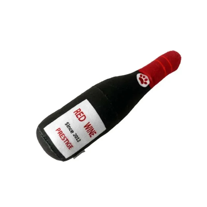 Fun Plush Bottle-Shaped Dog Toys with Squeakers
