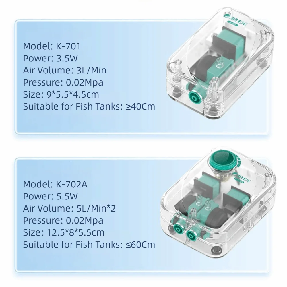 Ultra-Quiet Aquarium Air Pump with Adjustable Flow