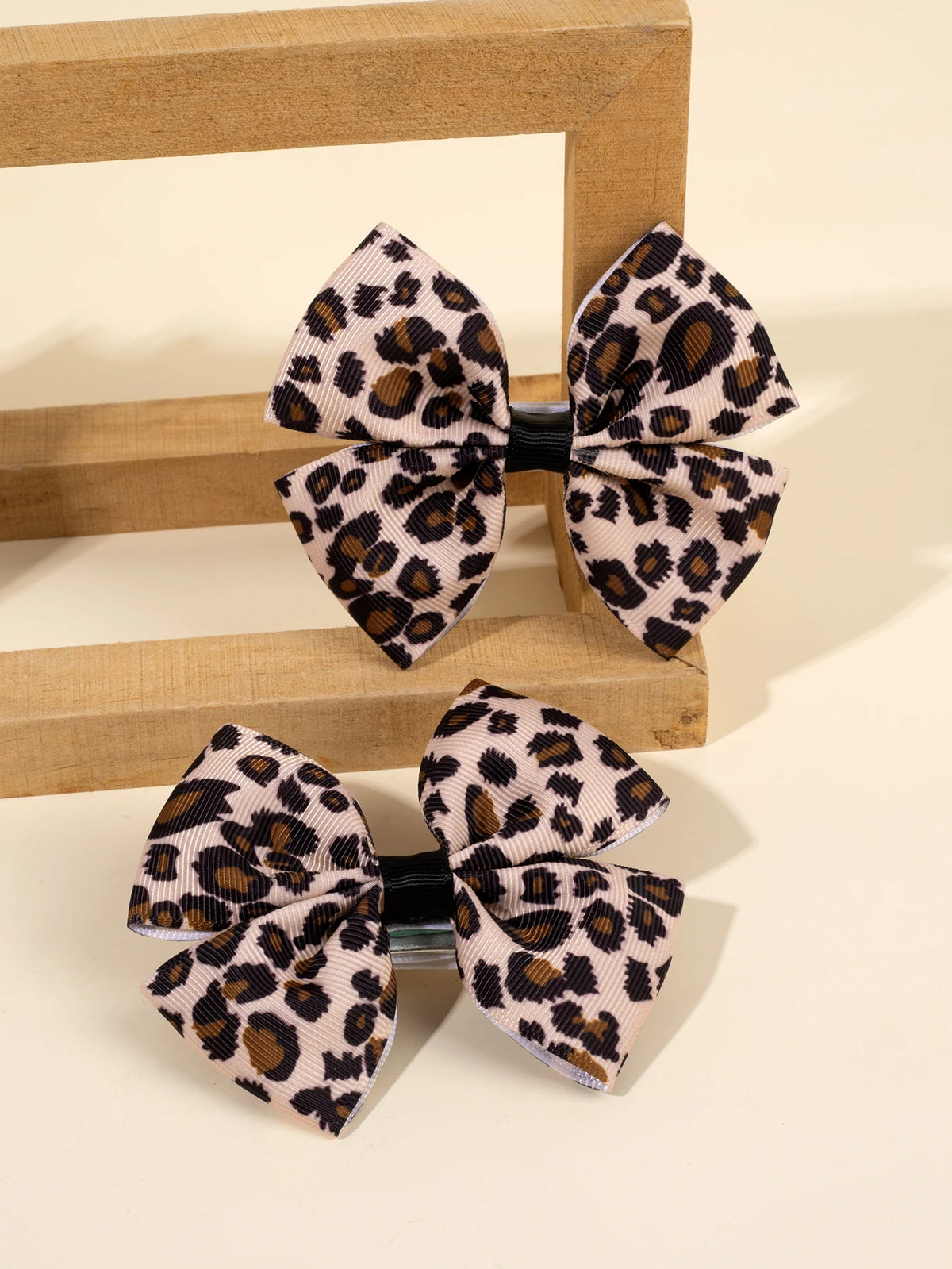 Leopard Bow Hair Clips for Girls - Set of 2