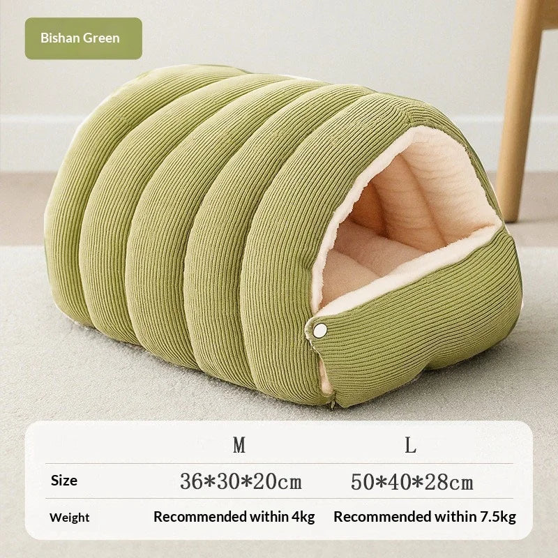 Cozy Thermal Plush Cat Bed with Removable Washable Cover