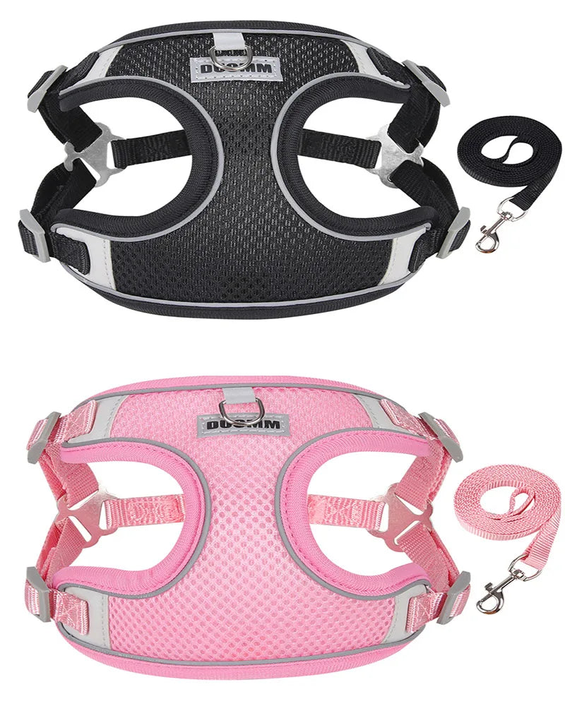 Dog Harness Leash Set with Reflective Strap for Small and Medium Dogs