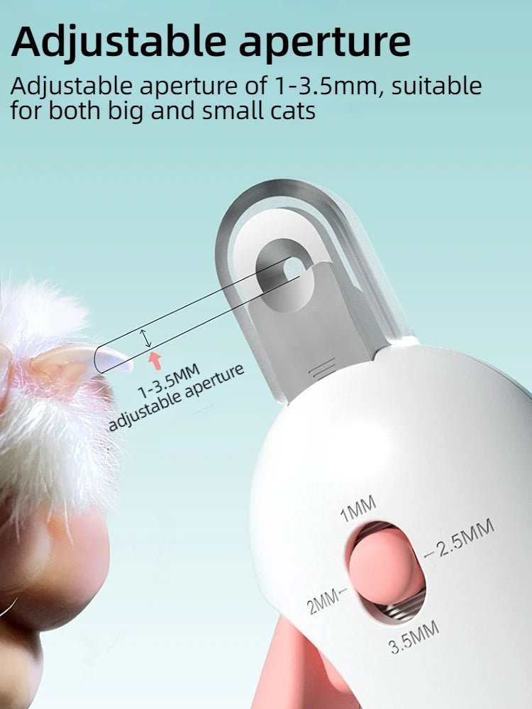 Adjustable Pet Nail Clipper with Anti-Splash Guard and Nail File