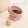 Ceramic Cat Bowl with High Feet for Pet Feeding