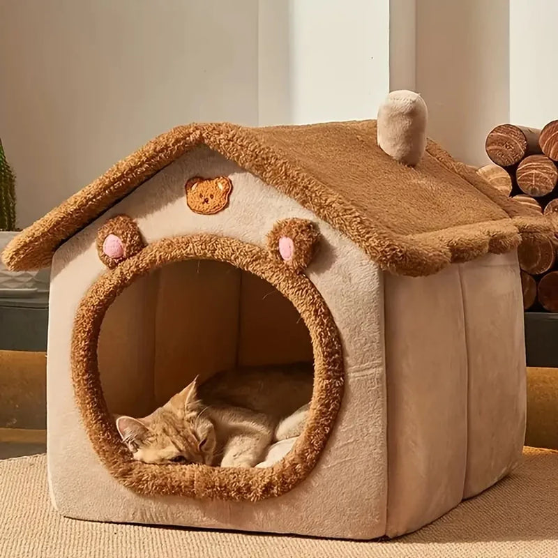 Foldable Pet House - Washable Cat & Small Dog Bed