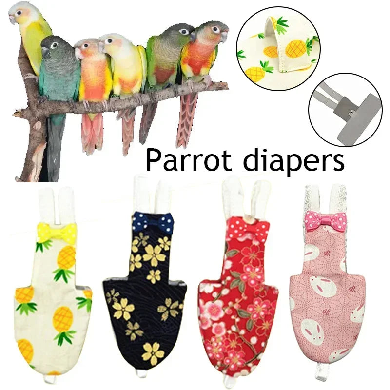 Couch-culotte pour Perruche avec Nœud Papillon - Combinaison Colorée pour Oiseaux
