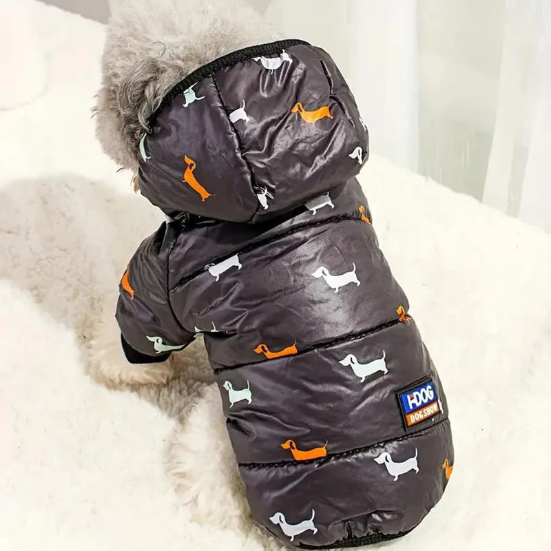 Fleece-Lined Hooded Coat for Dogs and Cats