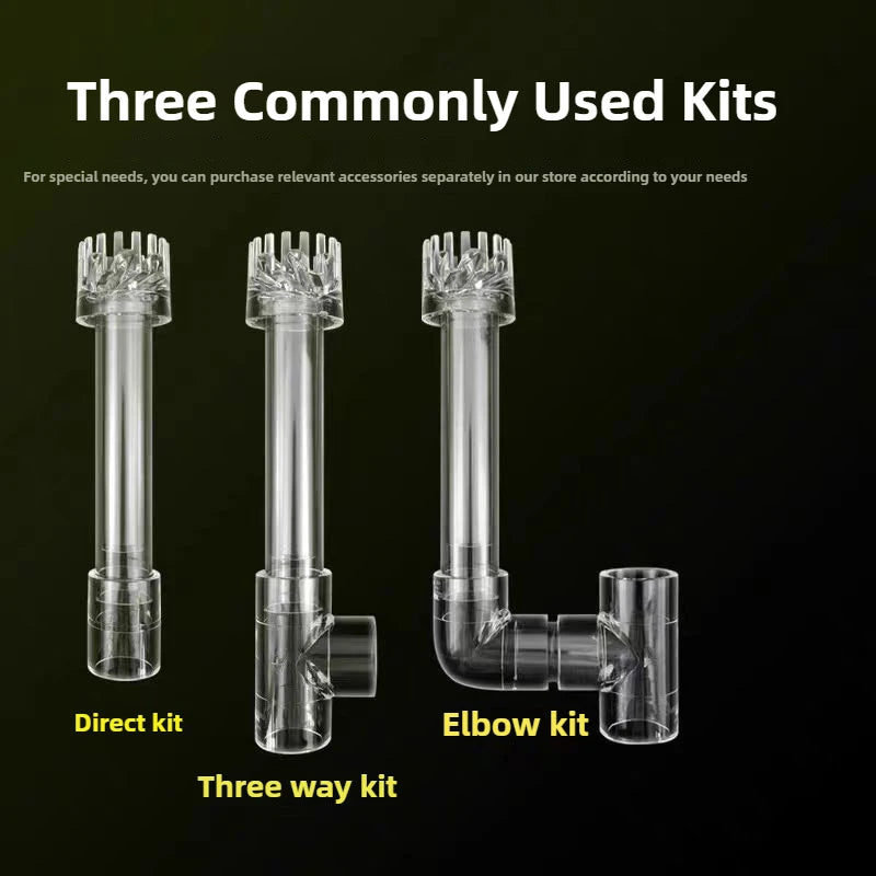 Clear Aquarium Skimmer with Acrylic Lily Pipe Inflow Outflow