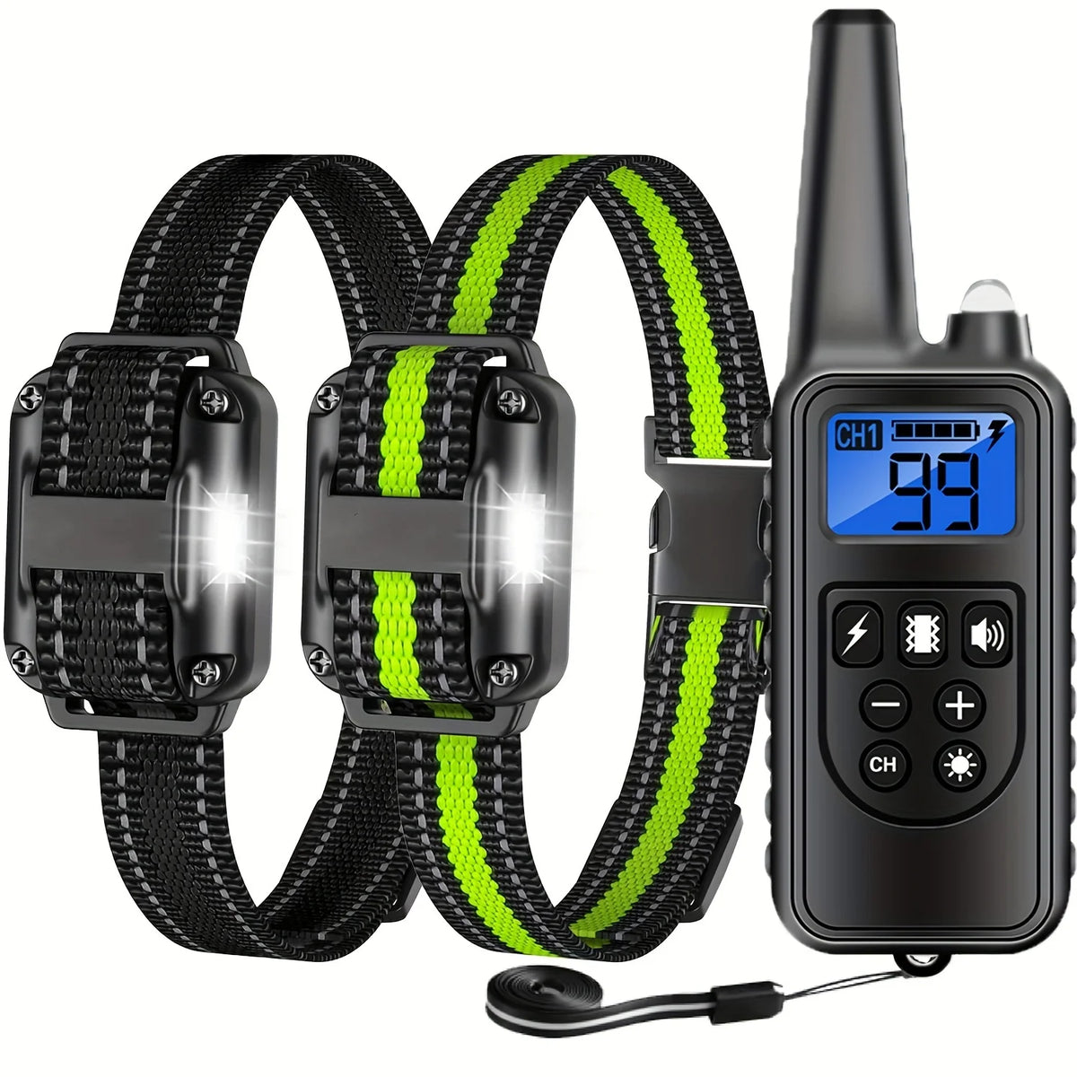 Rechargeable Dog Training Collar with Remote, Vibration, and Light