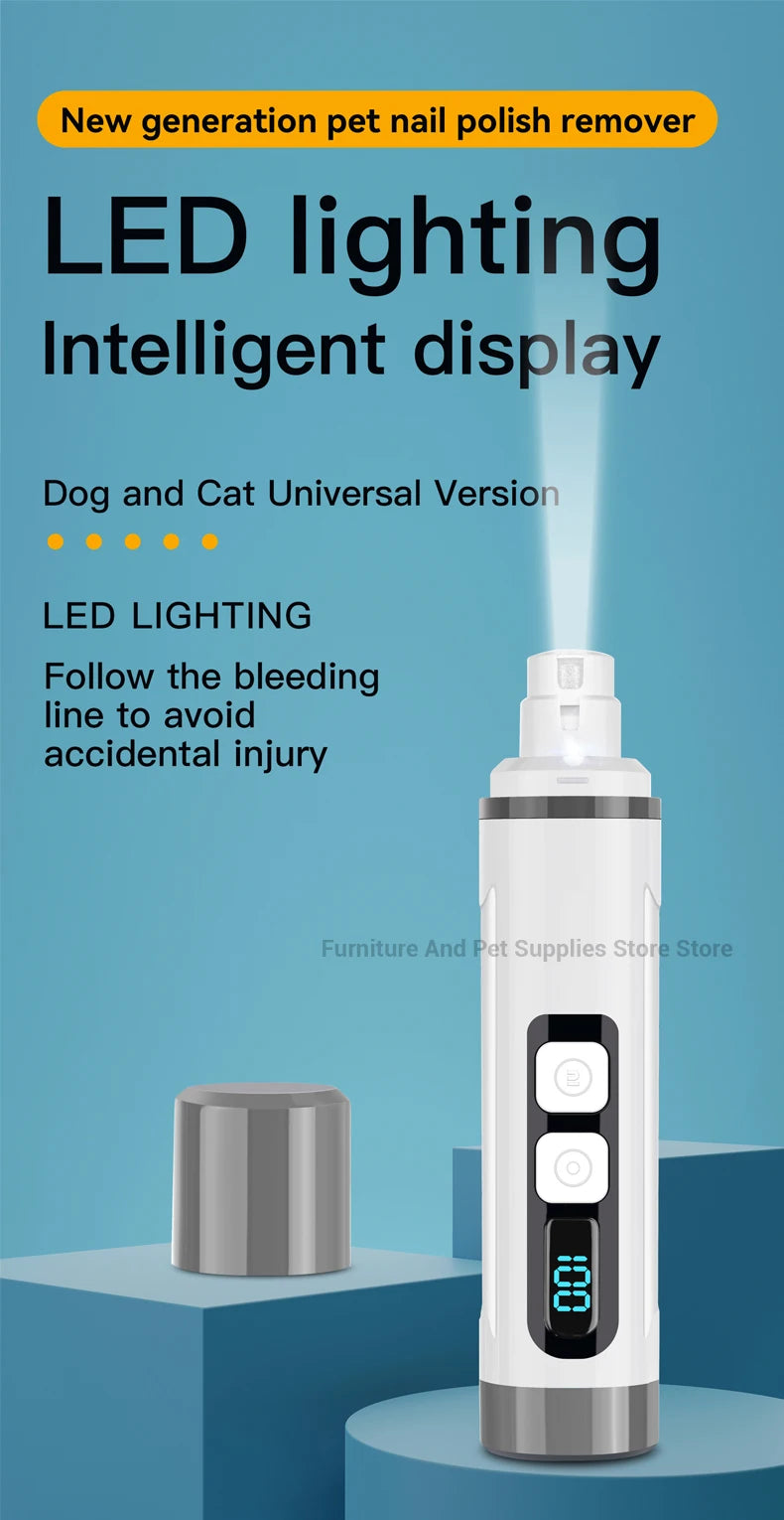 Rechargeable Pet Nail Grinder with LED Light