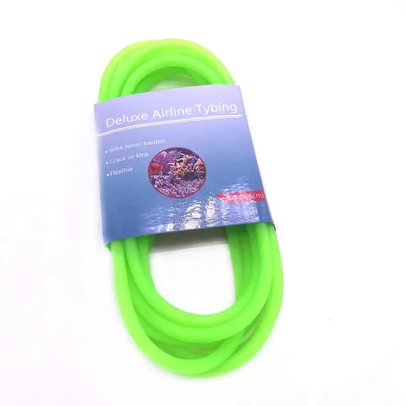 Un faisceau de tuyau aéronautique vert lime pour pompes et pierres à air d'aquarium.