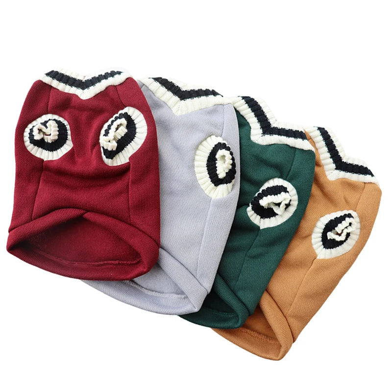 Classic V-Neck Knit Pet Sweater for Small Dogs & Cats