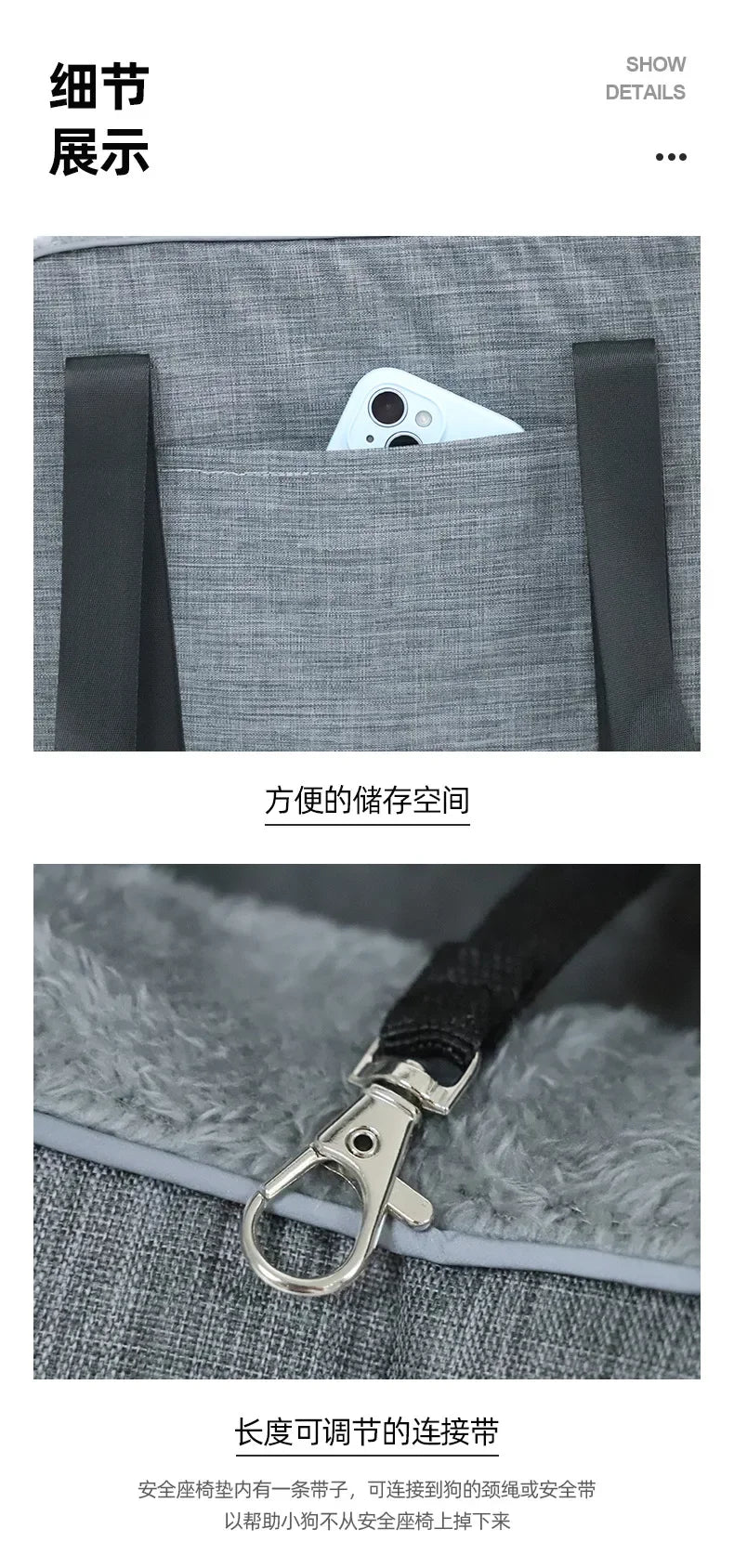 Portable Dog Travel Bed for Car Use