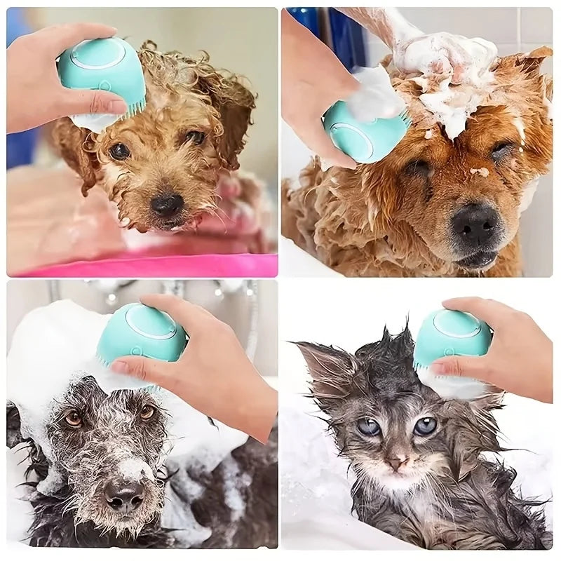 Silicone Pet Bath Massage Glove for Dogs and Cats
