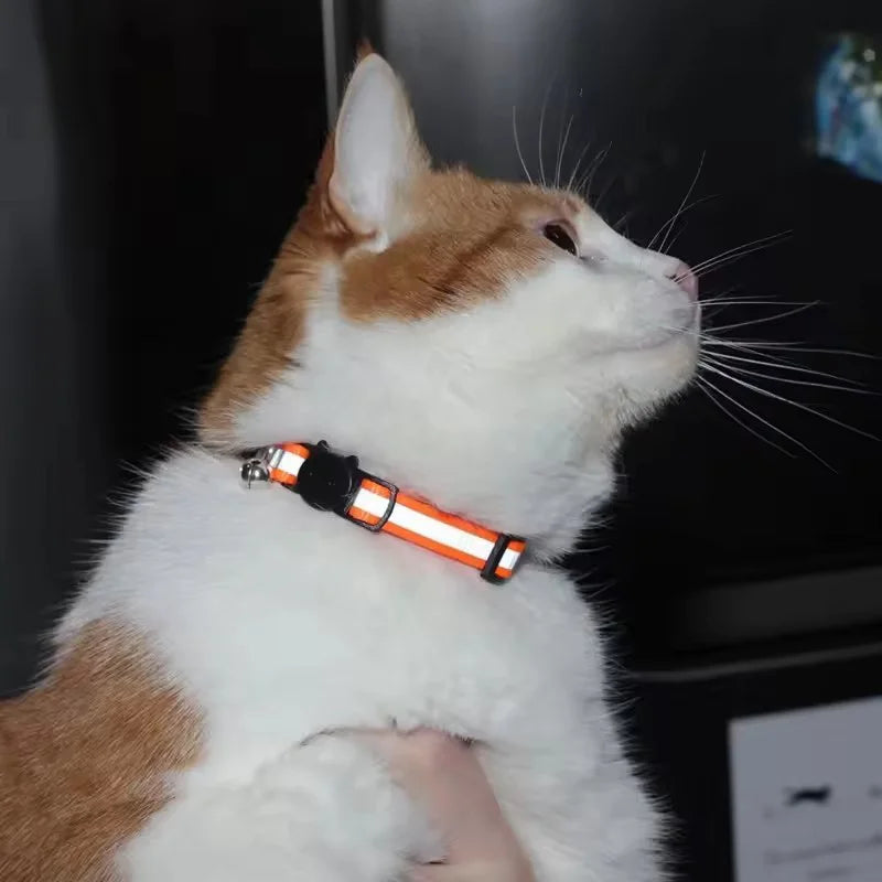 Reflective Cat Head Pet Collar with Bell for Cats and Small Dogs