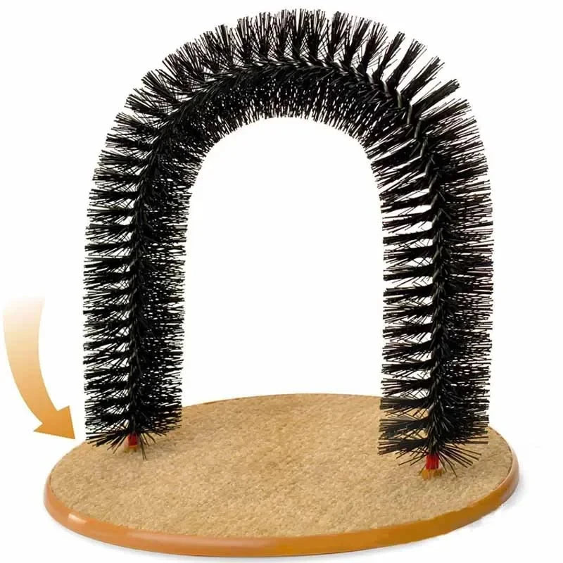 Archet de Toilette pour Chat avec Brosse Massage et Panneau à Griffer