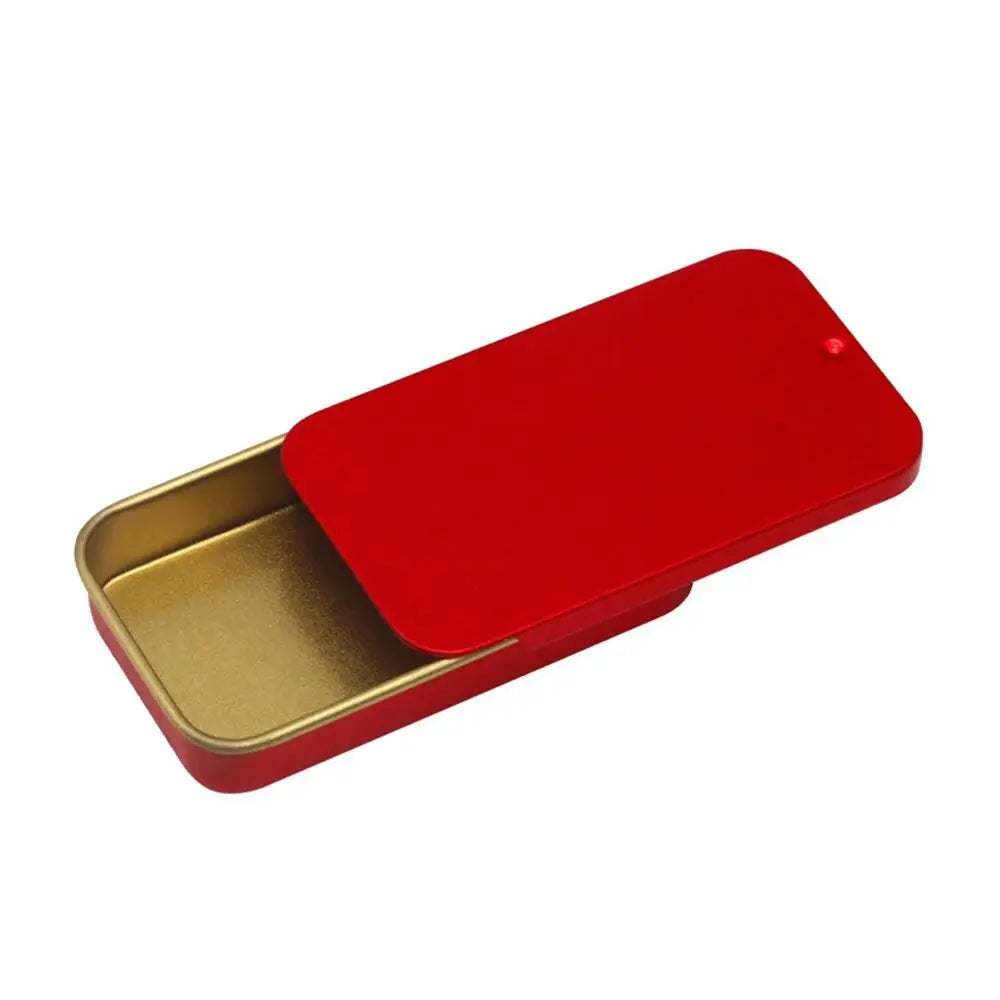 Compact Sliding Tin Box for Pills, Candy, and Small Essentials