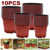 Plastic Plant Nursery Pots with Drainage Holes (Set of 10)