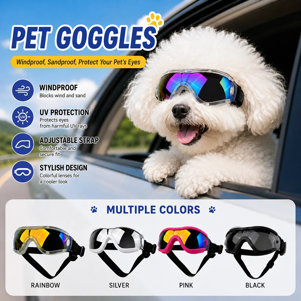 Adjustable Dog Sunglasses with UV Protection