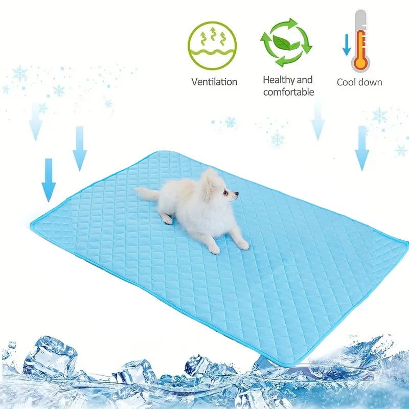 Washable Dog Cooling Mat with Ice Silk Fabric