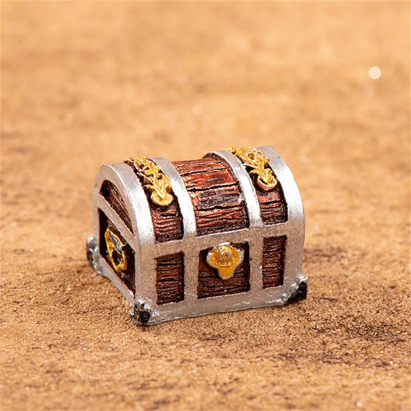 Mini Aquarium Treasure Chest Resin Ornament