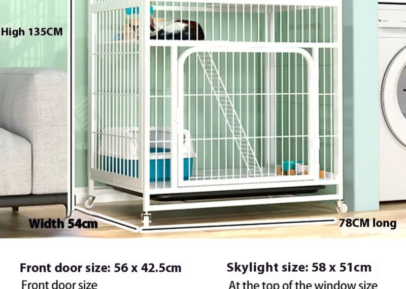 قفص قطط شبكي قابل للفتح مع فيلا مزدوجة