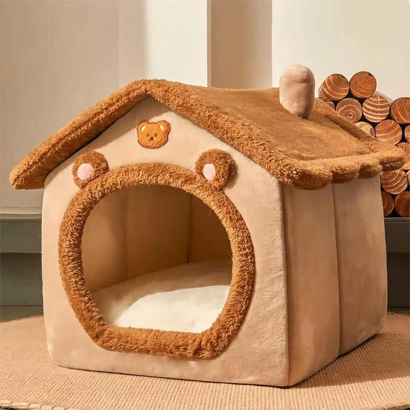 Lit Grotte Pliable pour Animaux avec Housse Lavable