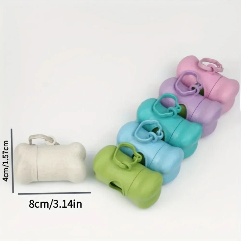 Bone-Shaped Pet Waste Bag Dispenser with Clip
