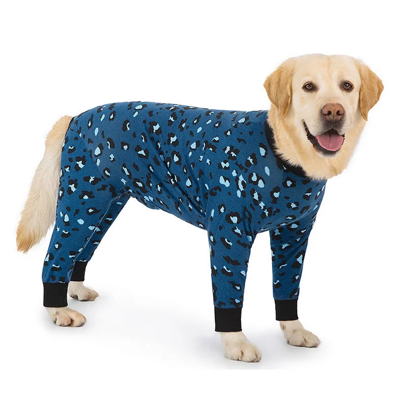 Soft Cotton Dog Pajamas Jumpsuit for Medium & Large Dogs