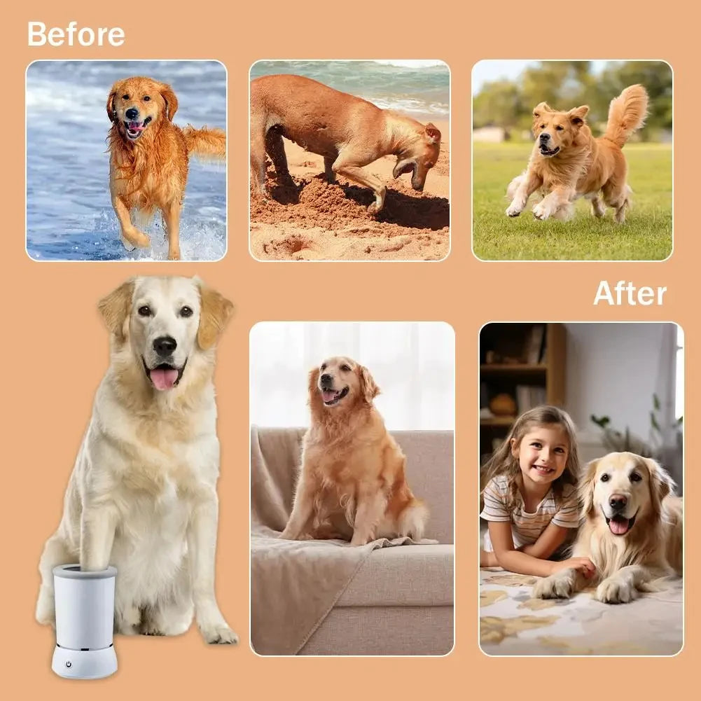 Electric Pet Paw Cleaner Cup with Gentle Bristles