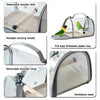 Transparent Bird Carrier with Wooden Perch