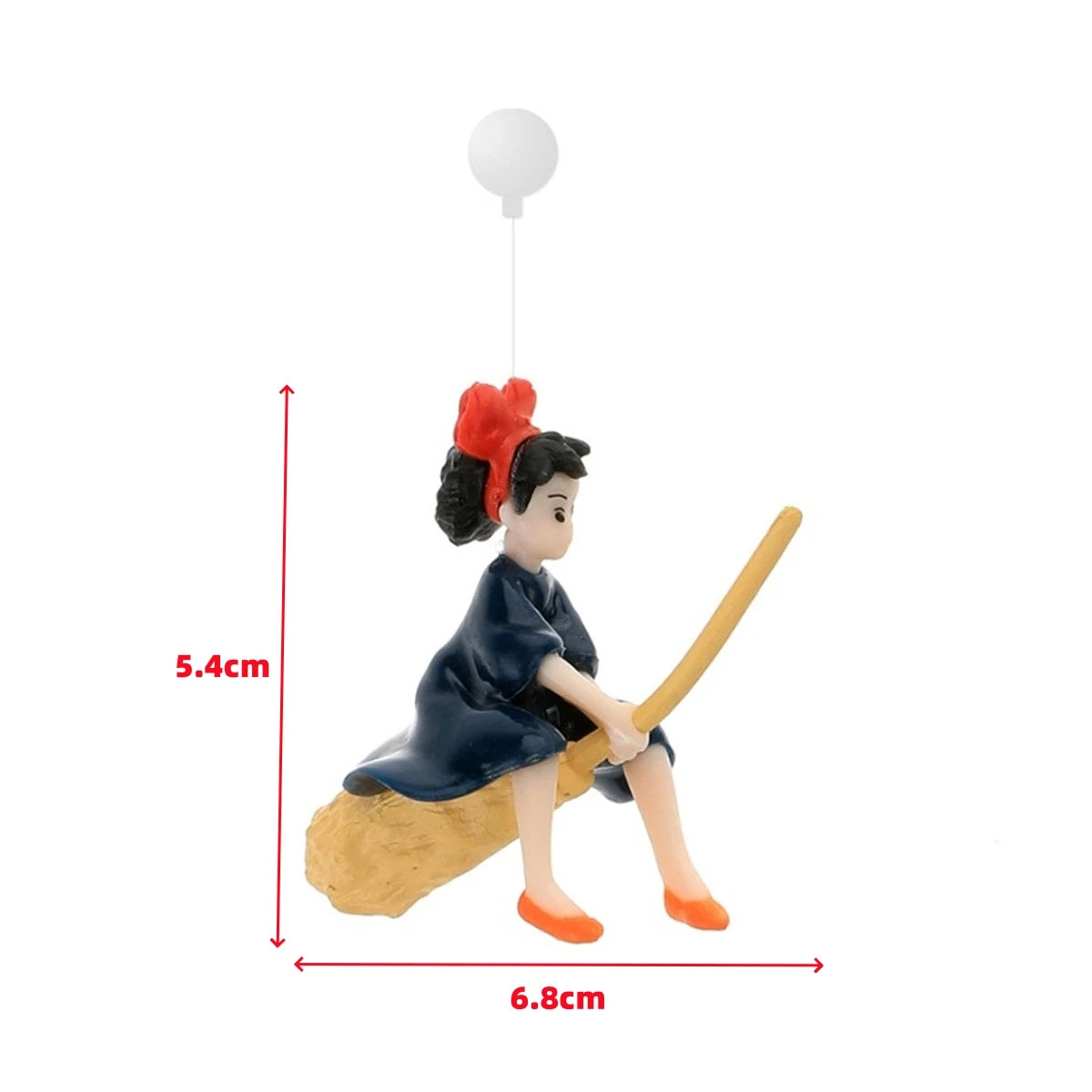 A small figurine of a mermaid or diver is floating, suspended by a transparent line from a white sphere.