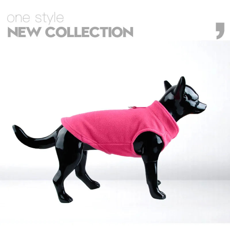 معطف كلب من الفليس الدافئ مع حلقة D