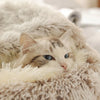 Lit Semi-Ouvert en Peluche pour Chats et Chiens